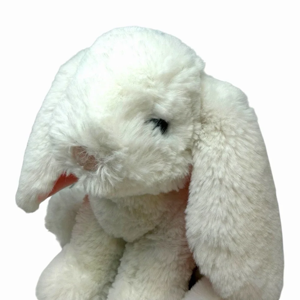 Cream White Plush Bunny‎ Rabbit Stuffed Animal Floppy Ears Pink Nose 10 Inch